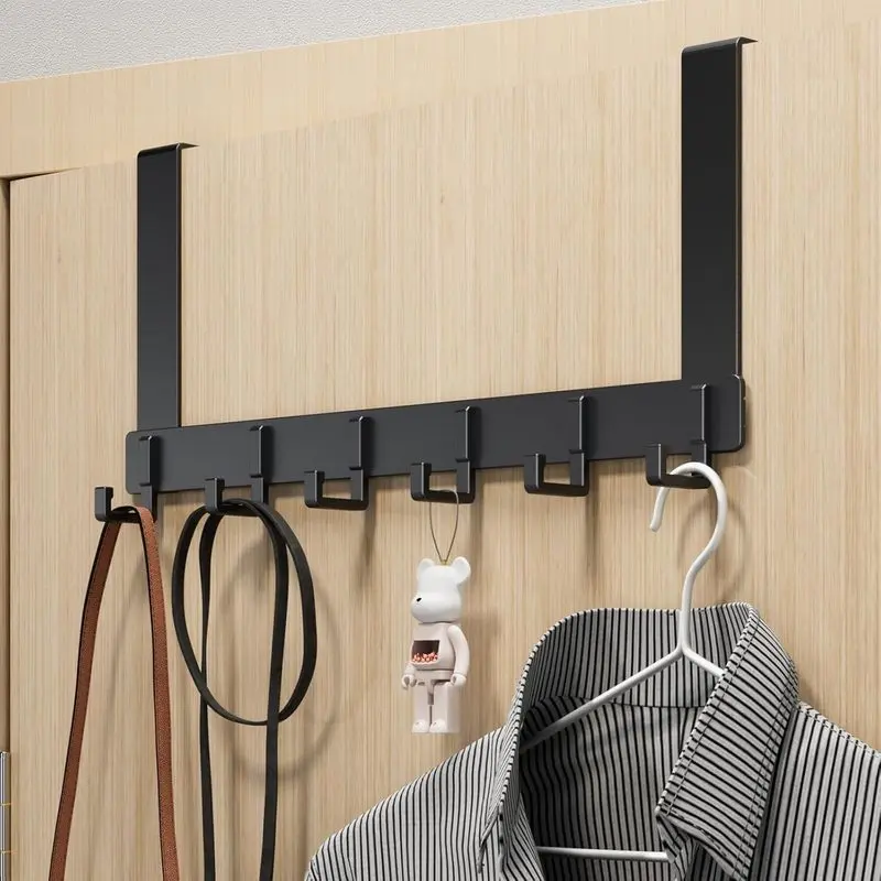 Over-the-Door Hooks with 6 Hooks, Heavy-Duty Towel and Coat Rack, Space-Saving Door Hanger for Bathroom, Bedroom, Kitchen, Closet or Dorm