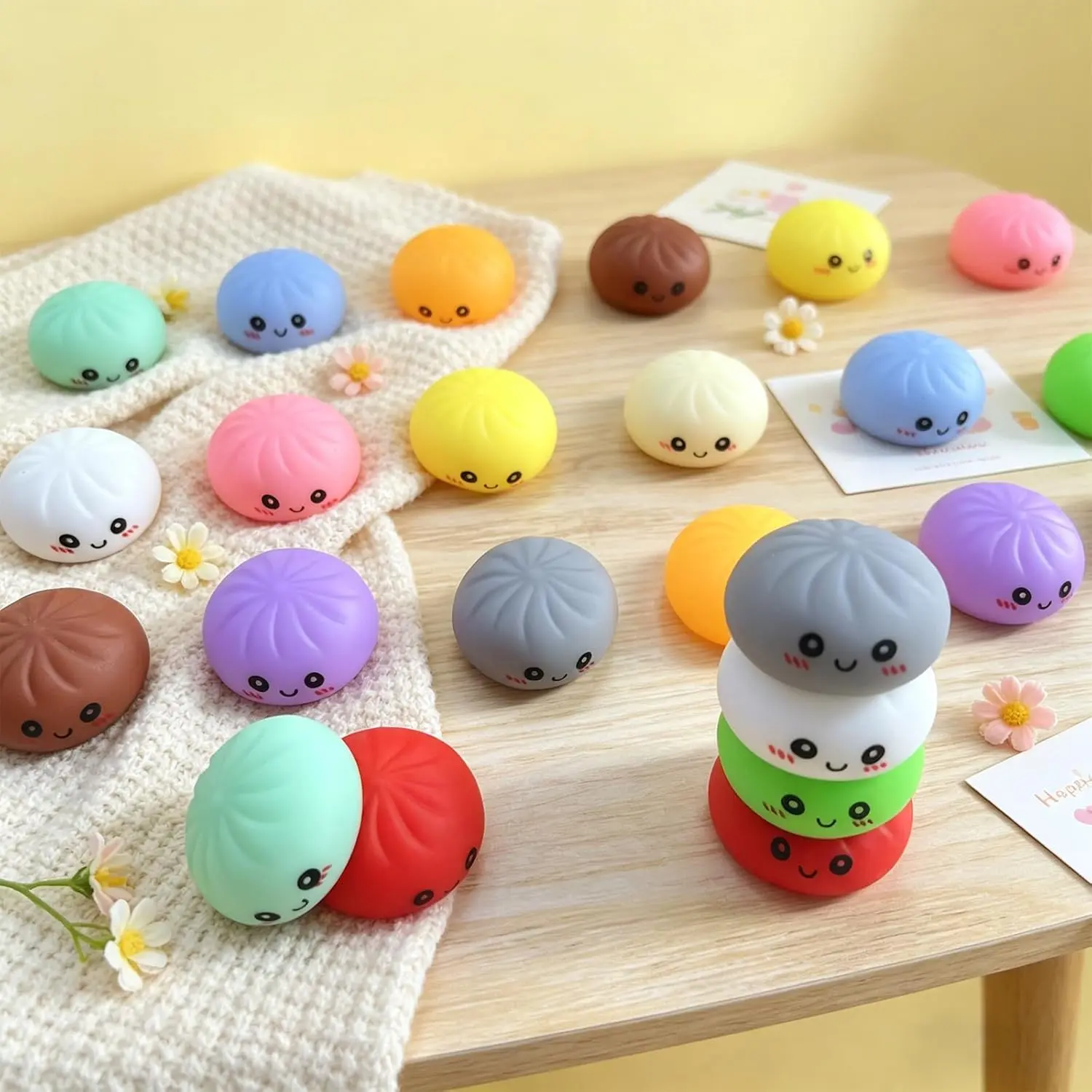 24PCS Kawaii Dumpling Squishy Pack 12 Colors 2 Each Taba Squishies Stress Relief Fidget Toys for Kids Cute Squishy Party Favors Birthday Gifts,paint,by,numbers,kit,diy,