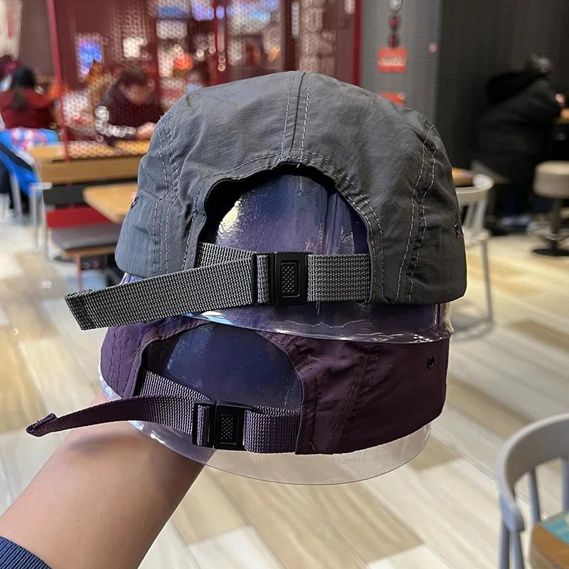 Lightweight Quick Dry 5-Panel Breathable Baseball Cap Nylon Outdoor Hat with Adjustable Strap for Hiking Running and Fishing