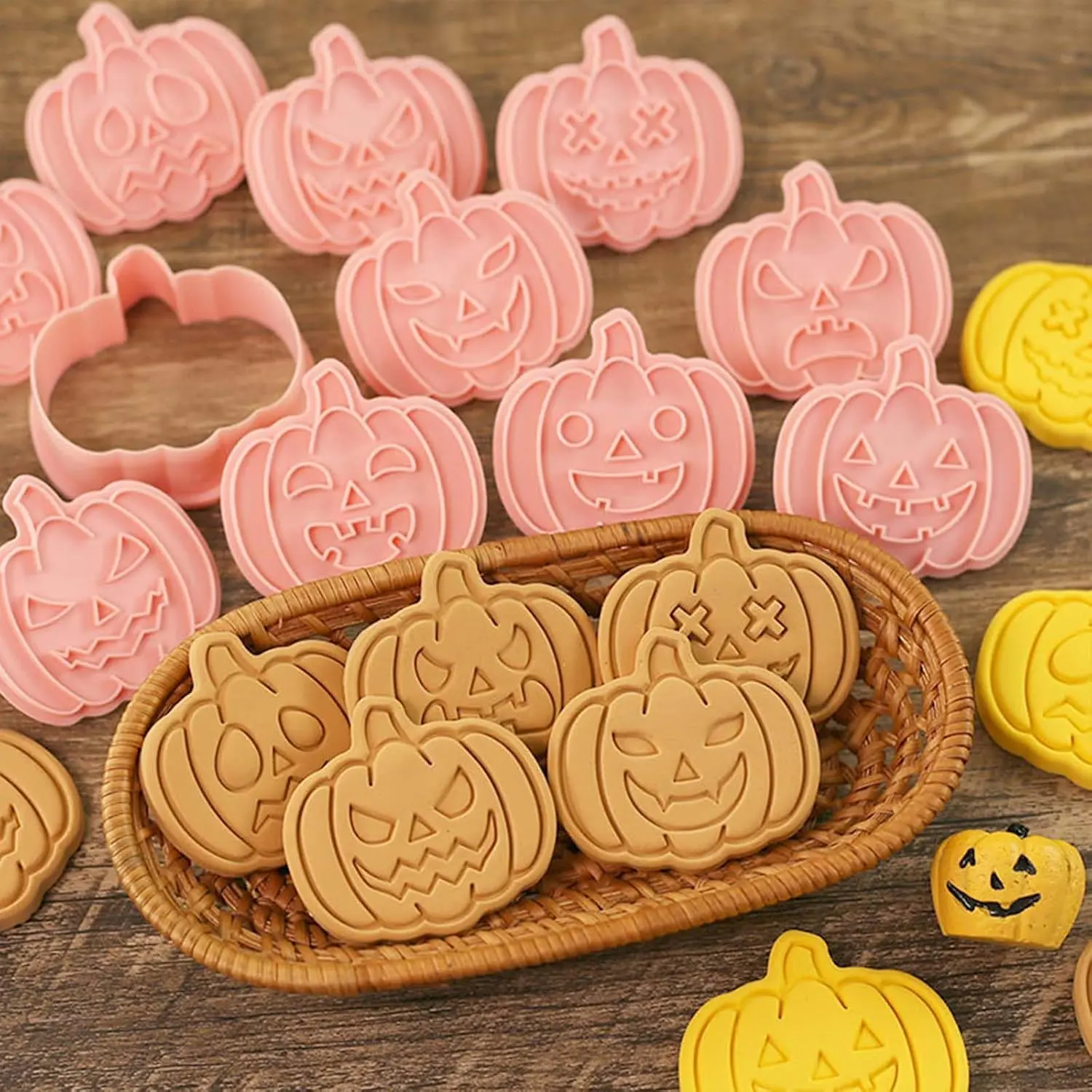 10 count Mini Pumpkin Cookie Cutters, Halloween Raised Design Cookie  |  Cookie  Set suitable for Frosting Decoration, Day of The  Decorations