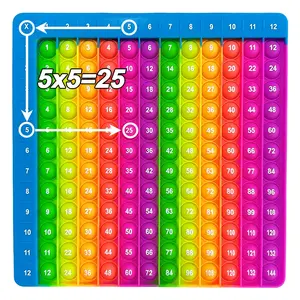 12x12 Multiplication Practice Popper Board, Times Table Learning Games, Math Skills Training Improving Educational Fidget Toys, Math Learning Tools, Math Teaching Aid, Mathematics Teaching Resources for Classroom Teachers Grade 3 4 5 Students