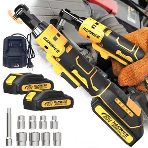 HANWISE 20V3/8-inch Cordless Ratchet Wrench Set,  Electric Ratchet Wrench, With Two Batteries, One Quick Charger, 7 Sockets, 1/4 Inch Adapter, 3-inch Extension Rod, For Car Repair And Home Use, Birthday Gift, Valentine's Day Gift