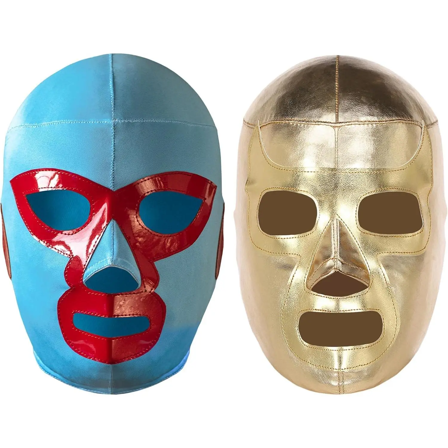 Pro-Fit Luchador Wrestling Masks (Adult 2-Pack) | Authentic Mexican Lucha Libre Masks With Adjustable Rear Laces | Made in Mexico (Nacho - Ramses)(Gift)