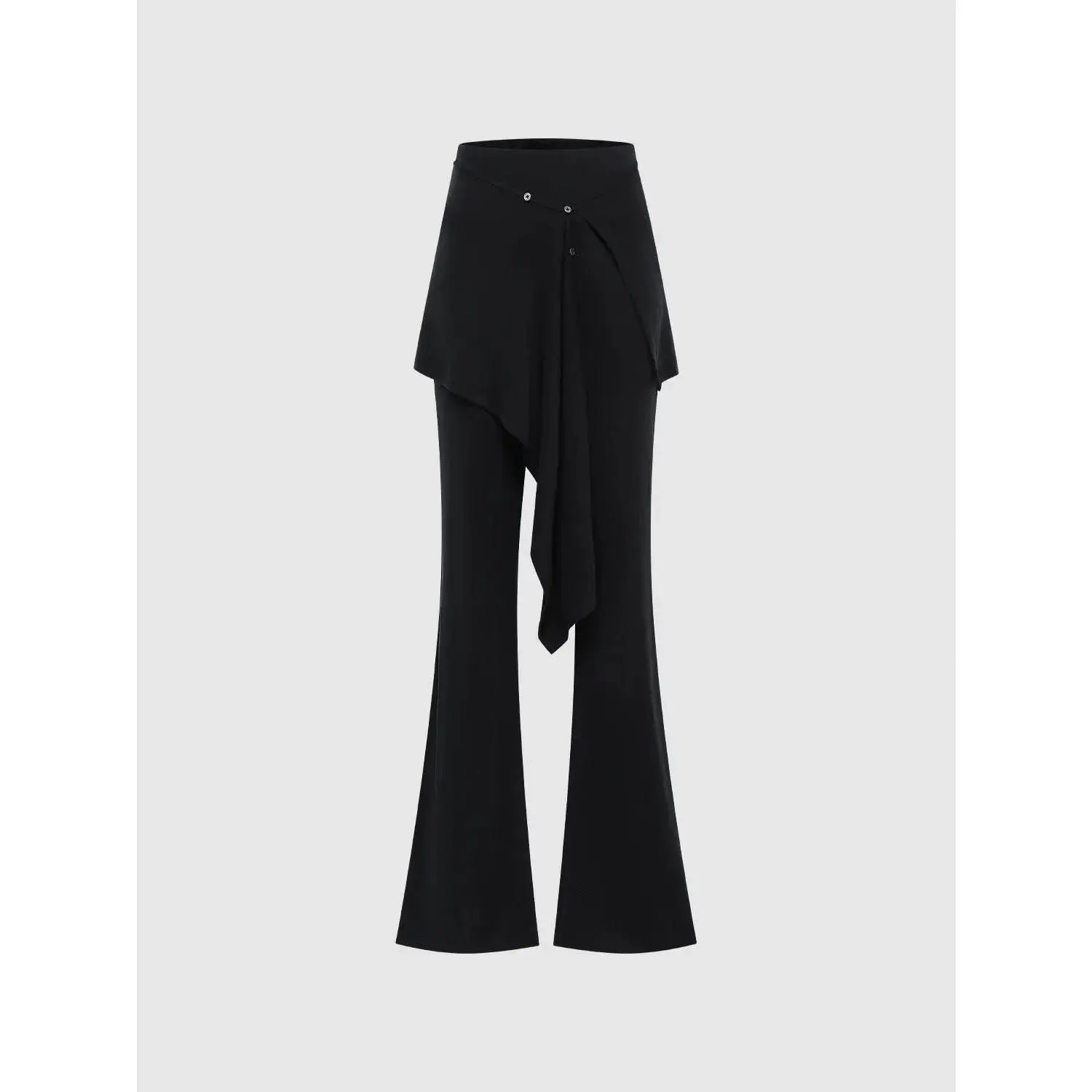 URBAN REVIVO Modal Draped Overlay Flare Pants, Chic, Elegant