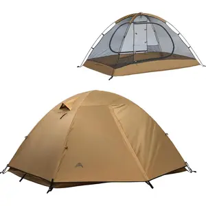 Backpacking Tent 2 Person Lightweight Camping Tent  3  with  Pole for Outdoor Mountaineering Hiking Travel