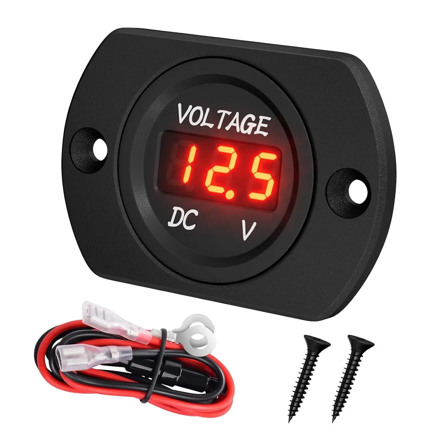 Waterproof Digital Voltmeter 12V 24V 36V Red Display Voltage Gauge for Car Truck RV ATV Boat MarineGift