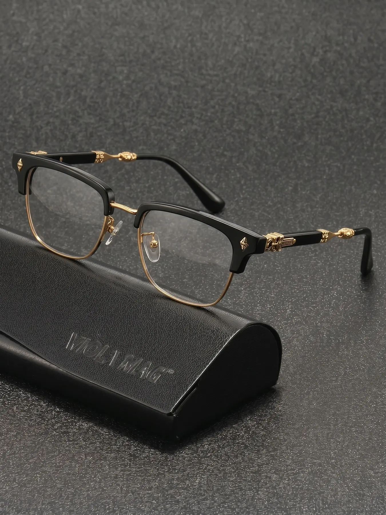 New Metal Frame Blue Light Blocking Glasses, Fashion Eyewear, Retro Trendy Plain Eyeglasses, Stylish Eyewear, Includes Free Glasses Case, Fashionable Eye Protection
