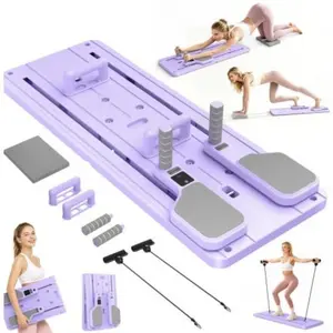 Five-in-one multifunctional Pilates board, portable abdominal trainer, foldable Pilates equipment, space-saving, home fitness equipment
