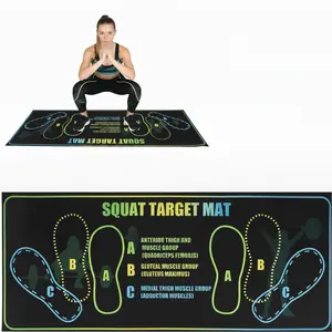 Anti-Slip Squat Pad Set, Durable Non-Skid Training Mat with Foot Position Guide, Ideal Home Gym Floor Mat for Proper Squat Form, Compact Exercise Equipment for Fitness Enthusiasts