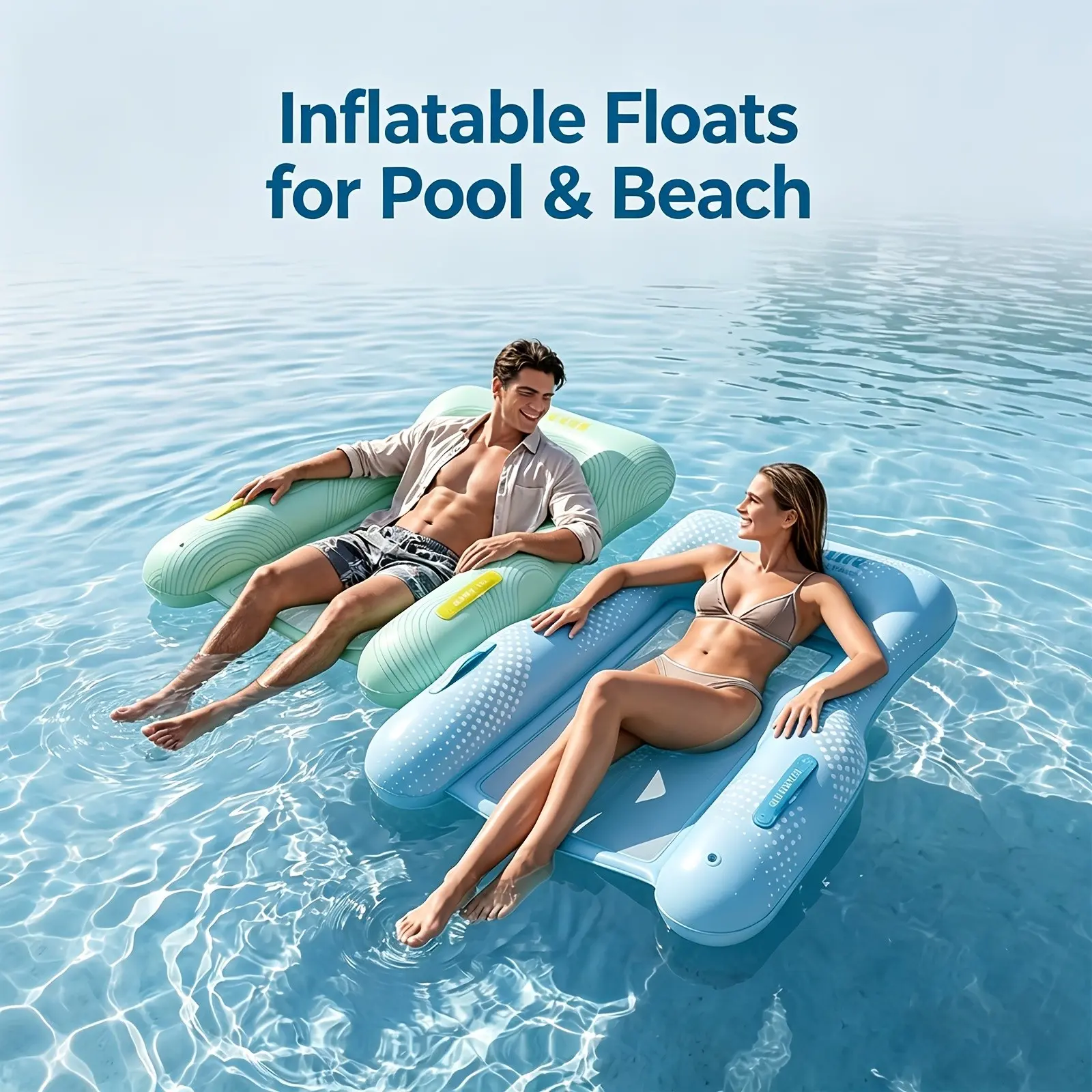 Foldable Inflatable Mesh Floating Bed with Manual Air Pump – Portable Pool Lounger for Home Swimming & Daily Leisure, Lightweight Summer Essential for Adults & Relaxation Seekers, USA Backyard Vibe