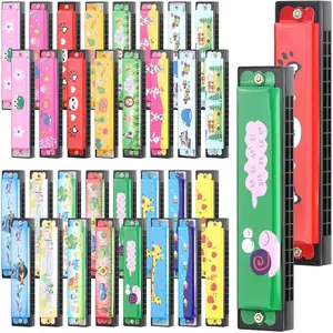 32 count Harmonica, 16 Holes Cartoon Harmonica with Double Row -  for Adult Beginners' Musical Instrument , Birthday Parties, Christmas harmonicas
