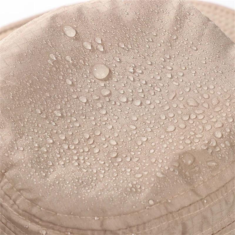 Summer Men Women Breathable Bucket Hat Outdoor UV Protection Wide Brim Panama Hat for Safari Hunting Hiking Mesh Fisherman Caps