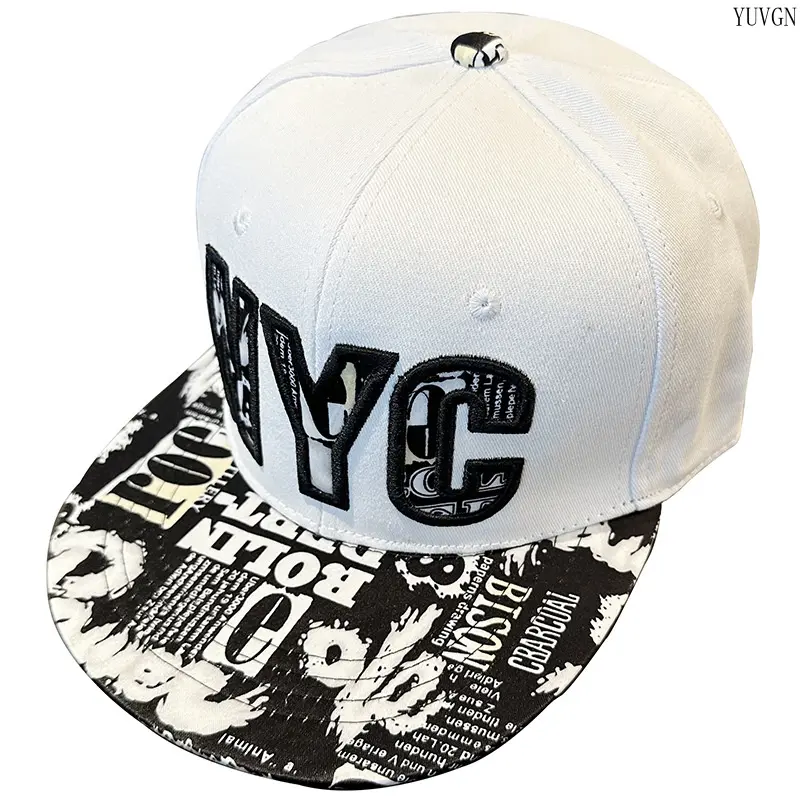 Unisex 2-Tone Fabric Snapback Cap - Men's Hats, Flat Brim, Hollow Letter Embroidery, Hip Hop Style, Adjustable One Size for Skateboarding, Outdoor Sports