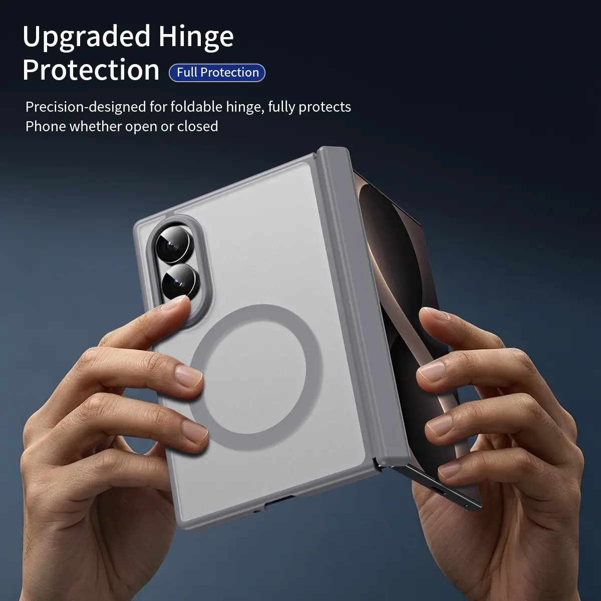 Samsung Galaxy Z Fold 8 Ultra、Z Fold 8、Z Fold 7、Z Fold 6、Z Fold 5 Foldable Case, Screen Protector, Matte Transparent Back, Magnetic Car Mount, Lens Protection, Business Daily Use