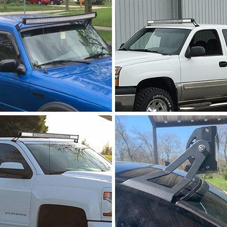Nilight 52 Inch Curved Light Bar Bracket at Upper Windshield Roof Cab for 2007-2013 Chevy Silverado Suburban Avalanche Tahoe & GMC Yukon Sierra (Pair) Nilight 52 Inch Curved Light Bar Bracket at Upper Windshield Roof Cab for 2007-2013 Chevy Silverado Suburban Avalanche Tahoe & GMC Yukon Sierra (Pair)