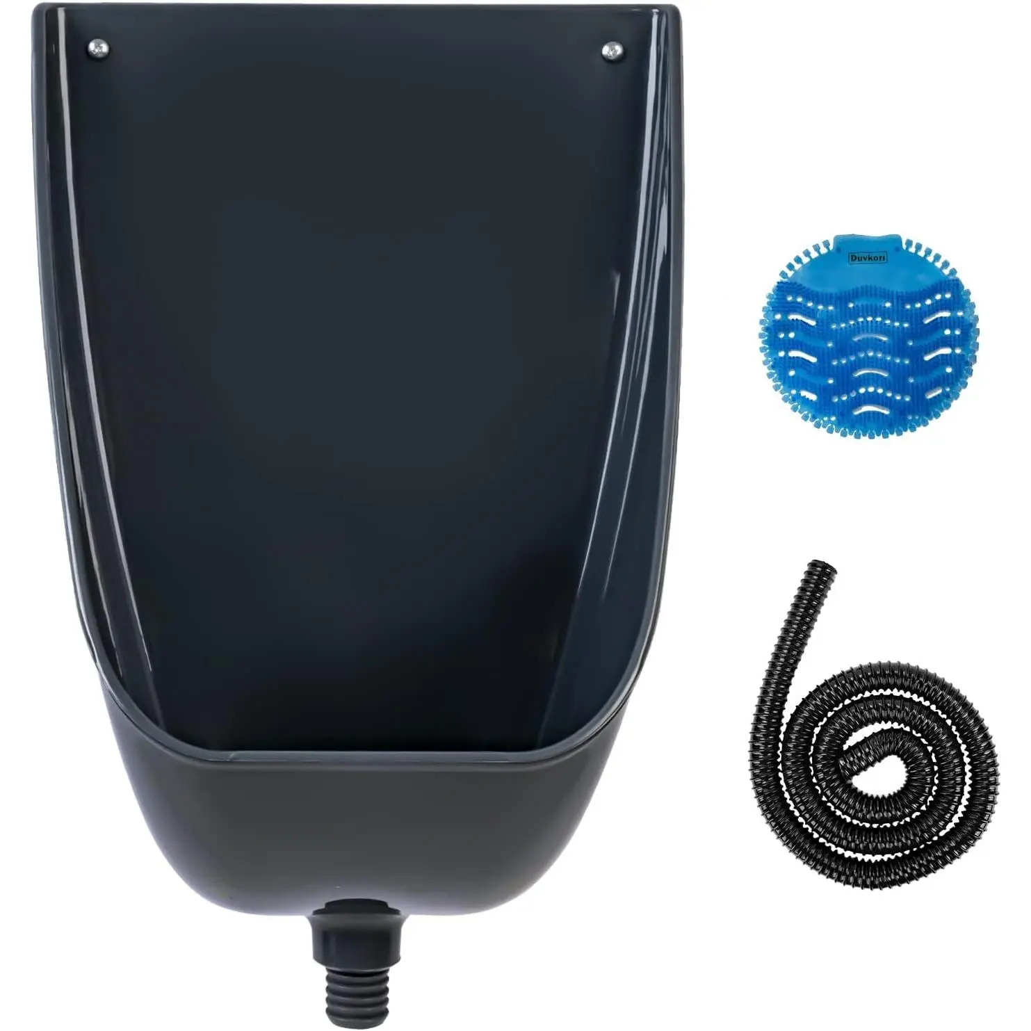 Düvkori Large-Capacity Gray Plastic Men's Urinals - Waterless with Urine Diverter, Convenient Install, Water Saving, Suitable for Bathroom/Outdoor Use