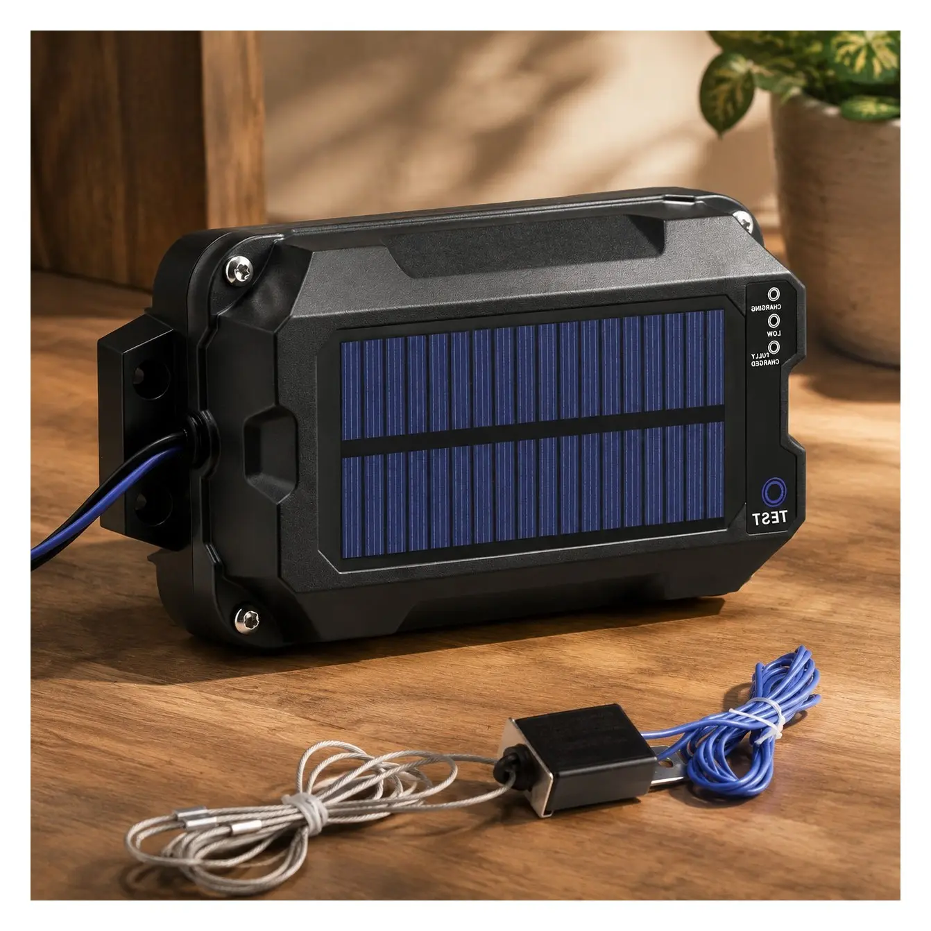 Trailer Brake Controller Kit with Switch 12V 3Ah LiFePO4 Lithium Battery Breakaway System Built-in Solar Panel LED Indicator for Trailer Caravan IP65Gift