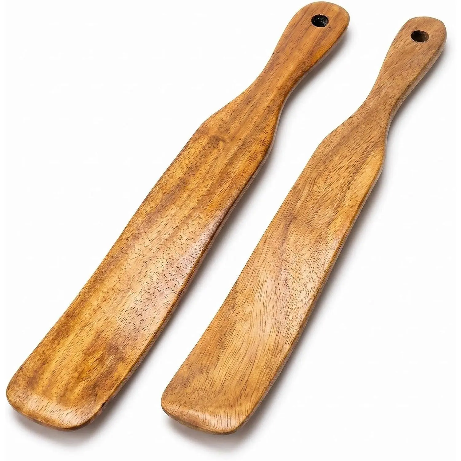 2 count  Spurtle, Wooden Spurtle for Sourdough Starter, Stir Stick Sourdough Spatula Cake, Dough Whisk, Stirrer Sourdough Bread Baking Supplies,  Teak  Kitchen Gadgets Cooking Spoons