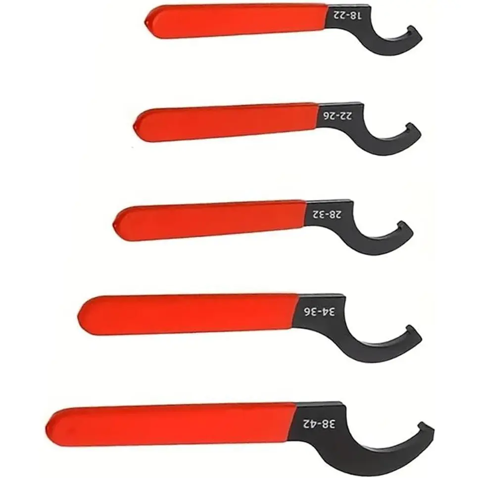 Coilover Spanner Wrench Set, 5- Non-Slip Wrench Set with Rubber Handles for Coilovers, Floor Heating Pipes and