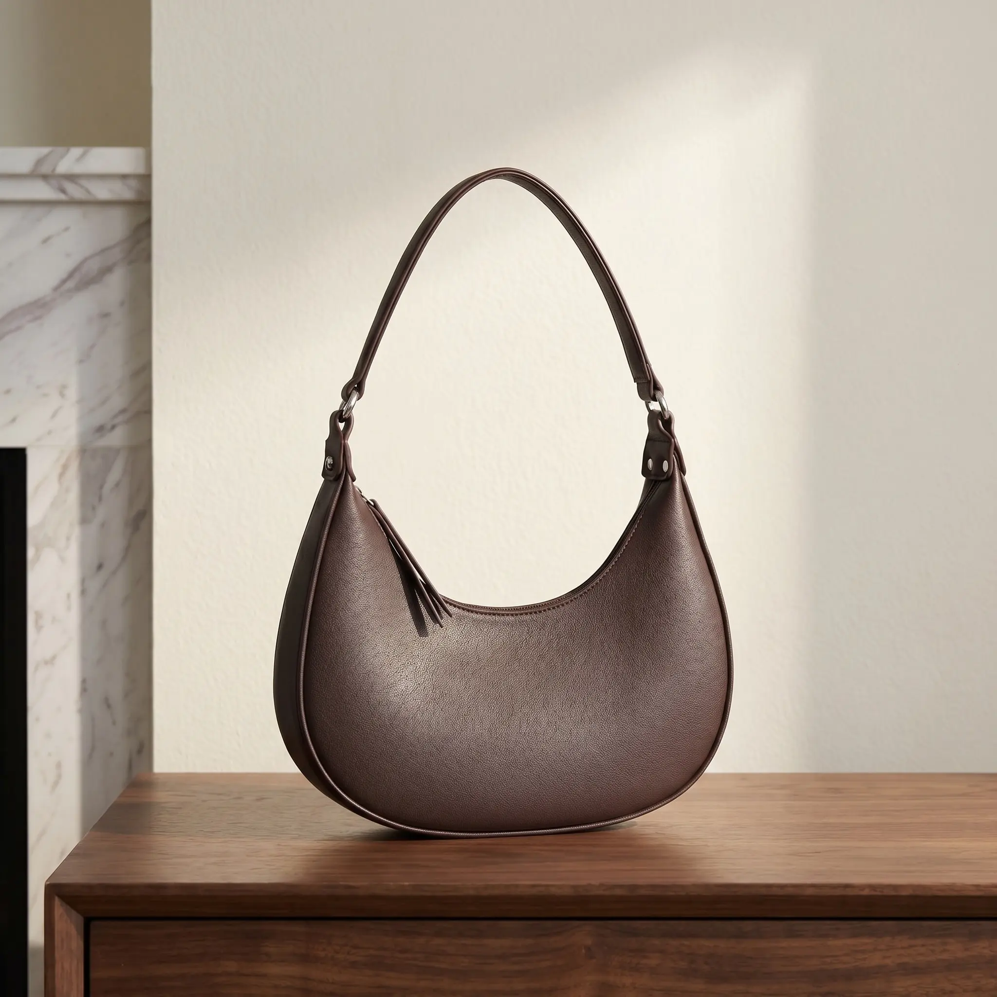 Women's 2026 Minimalist Crescent Bag - Vegan Leather Y2K Effortless Chic Underarm Shoulder Purse, Niche Design Hobo Handbag for Daily Commute, Work & Casual City Wear