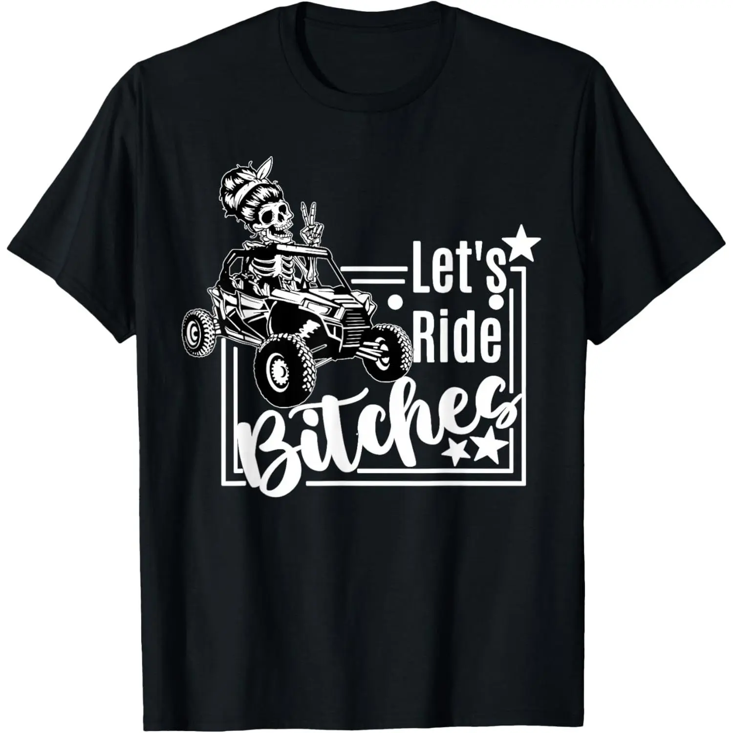 Let's Ride UTV SXS Graphic T-Shirt, Funny Off Road Mud Riding Print Short Sleeve Cotton Tee, ATV Adventure Casual Shirt for Outdoor Enthusiasts