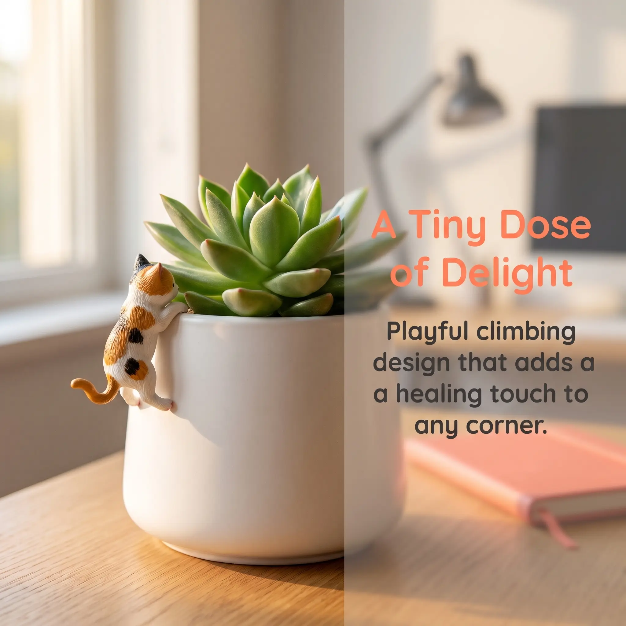 2026 Mini Cat Desk Figurines Set of 4 Resin Multi Pose Kitty Ornaments Cute Cartoon Style Desk Companions for Home Offices Cubicles Playful Charming Desktop Decoration,dorm essentials-YY2