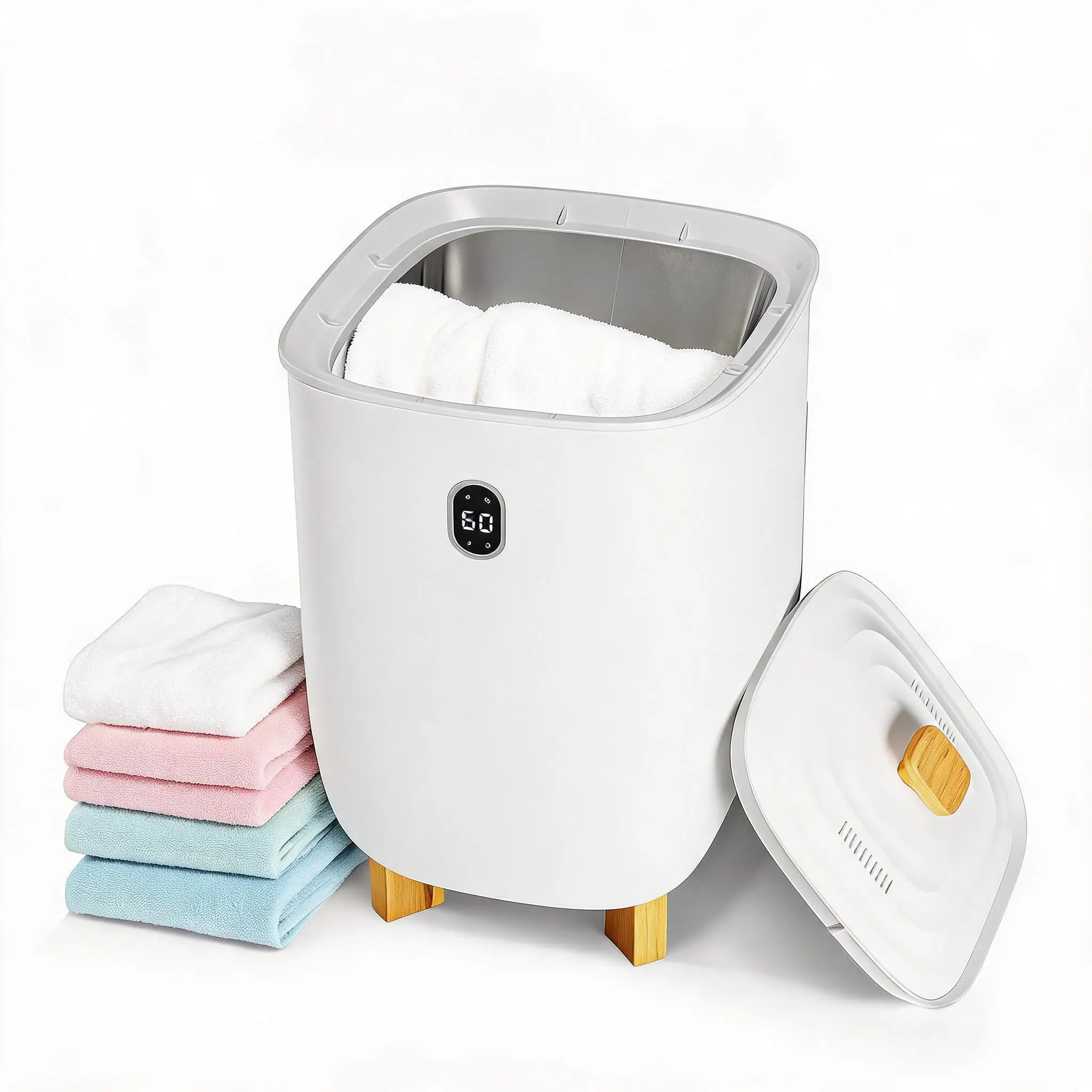 【Garvee】35L Heated Towel Warmer Bucket – Auto Shut Off, Overheating Protection, Drying Drainage Design – for Bathroom Comfort