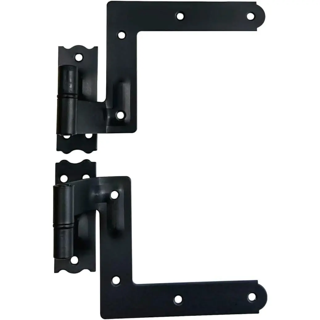 QCAA Blind Shutter Hinge for Wood Frame & Brick, 2-Pack Offset Steel Powder Coated Matte Black Hinges (2-1/8" Offset), Home Use, Made in Taiwan, Multiple Packs Available