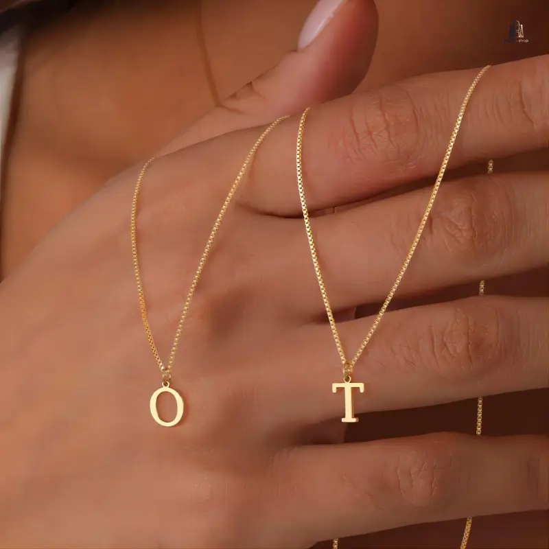 Women's Dainty Custom Initial Fashion Pendant Necklace - 26-Letter Copper Chain Jewelry, Daily Wear Accessory, Gift-Ready Costume Jewelry