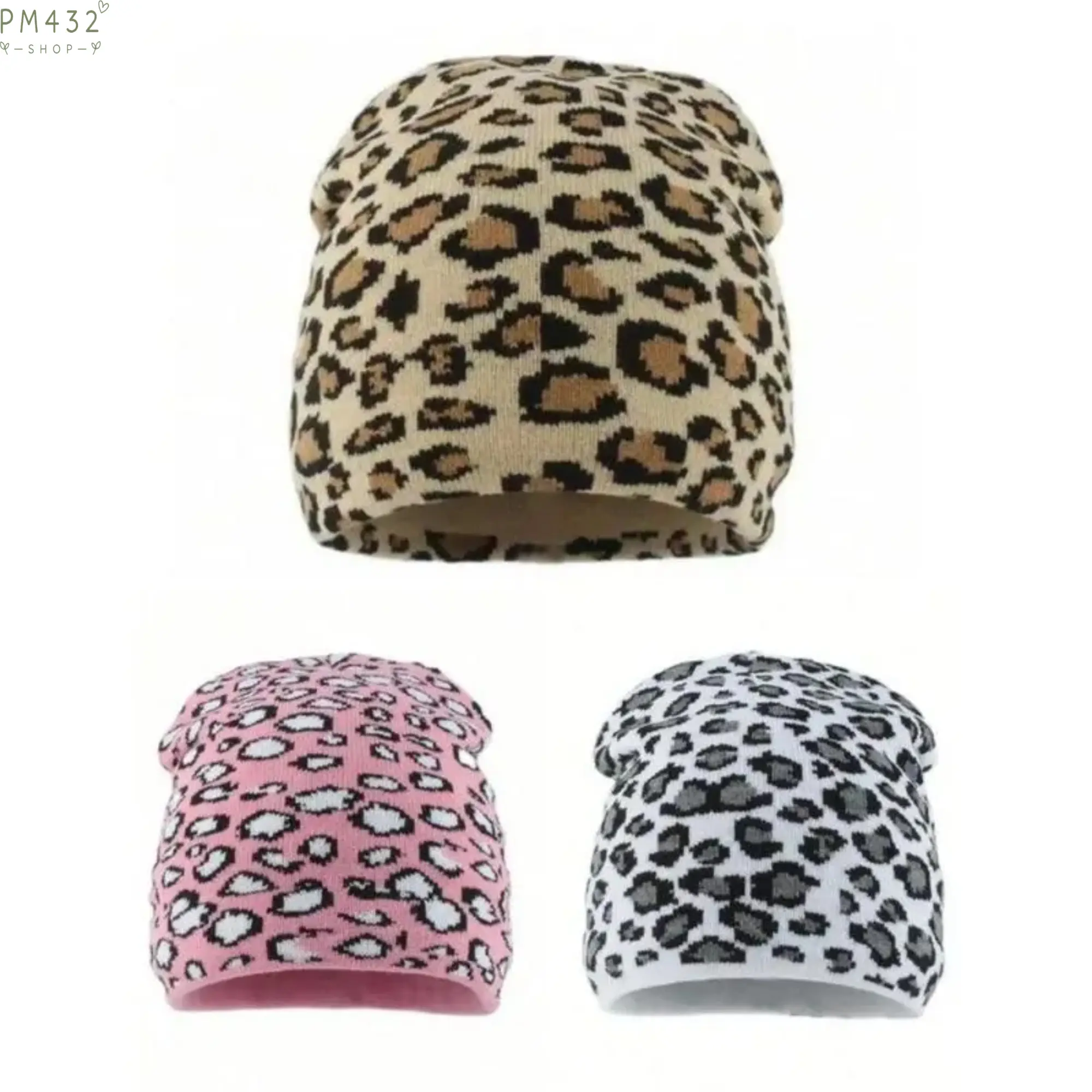 Unisex Leopard Print Knit Beanie Hat, Boho Jacquard Animal Pattern Winter Cap with Thick Soft Acrylic Fabric, Vintage Streetwear Skull Cap for Men Women, Warm Casual Accessory for Fall Winter Outfits, Daily Wear, Trendy Fashion Gift
