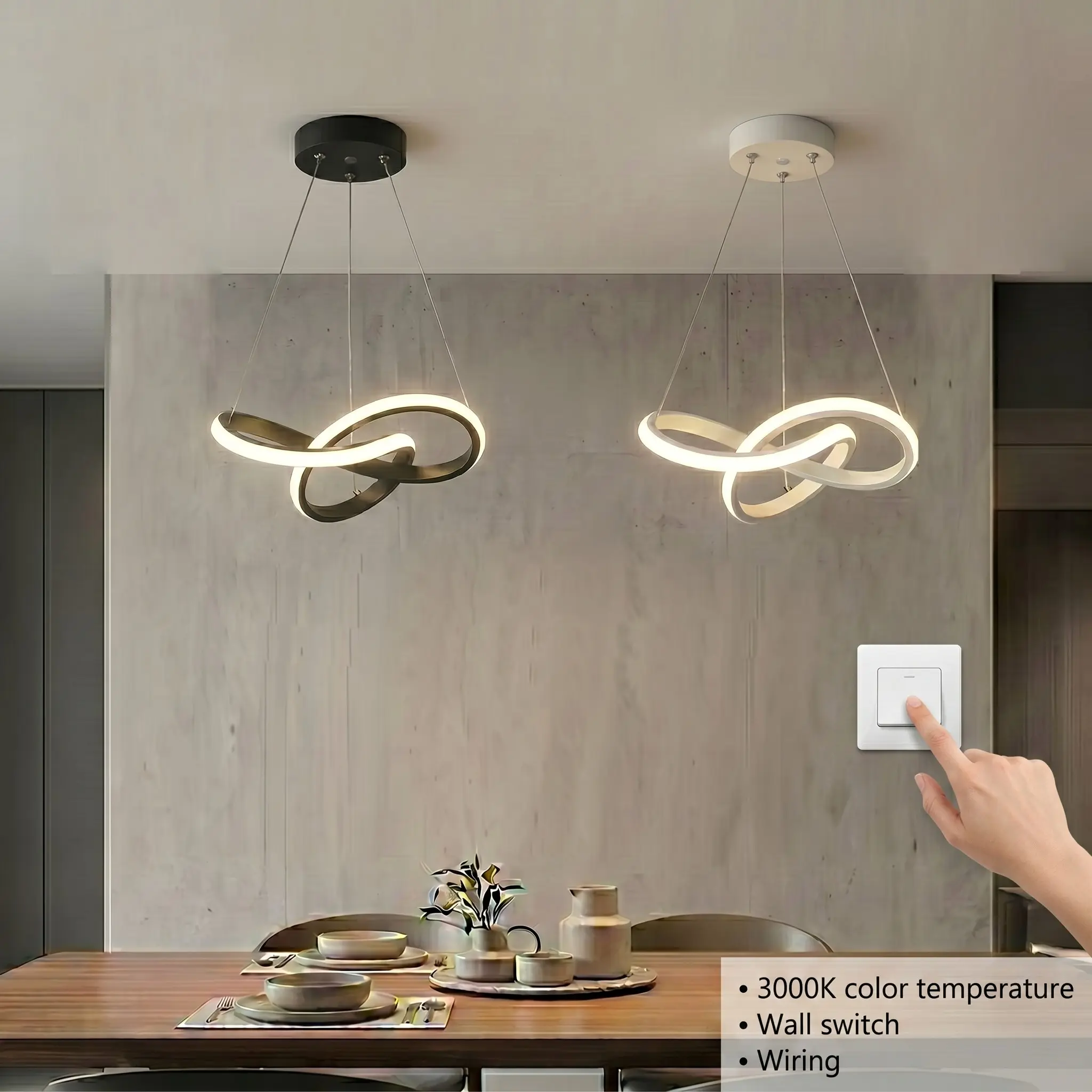 Modern LED Pendant Light, Ceiling Lights, Hardwired, Minimalist 24cm Design, 3000K Warm Light, Cozy Lighting For Bedrooms, Entryways, Corridors, Hallways, and Small Spaces; Drilling Required