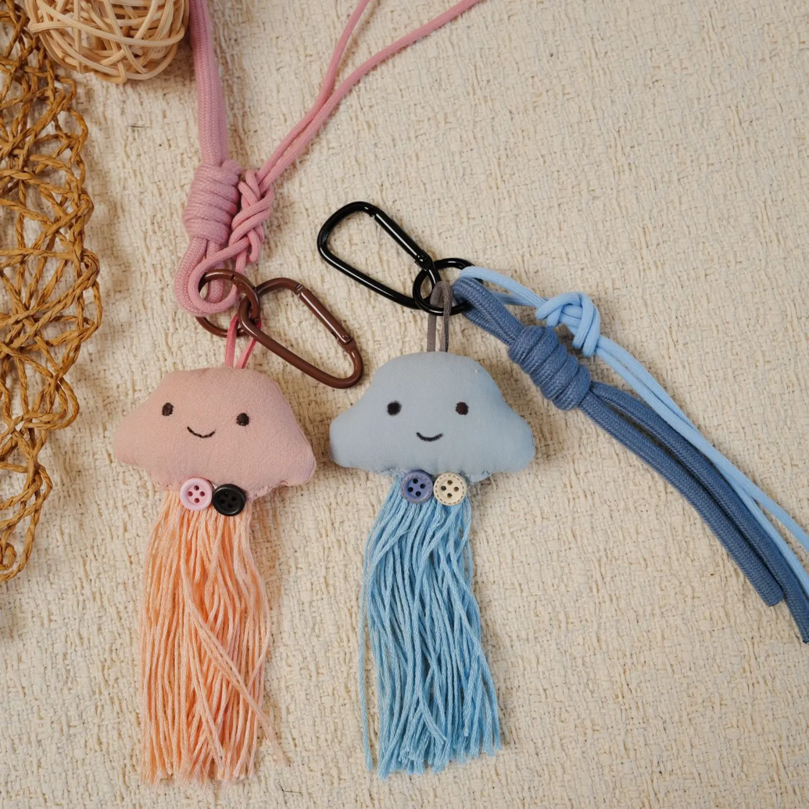 3D Shape Mori Style Fabric Cartoon Doll Pendant - Lightweight Multi-Use Bag Accessory, Retro Keychain/Lanyard for Students, All Seasons Daily Wear Decor