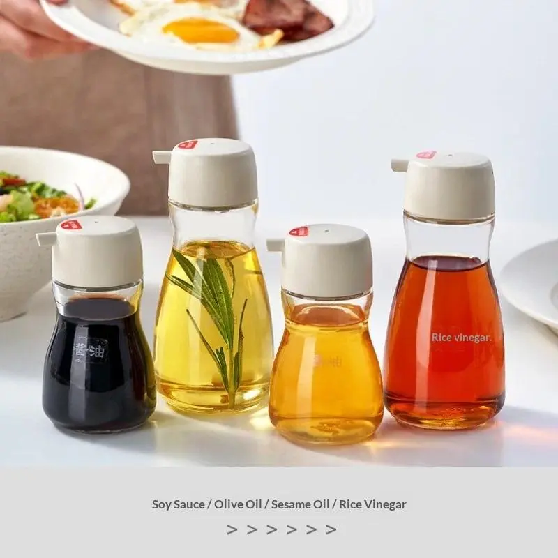 1pc 110/190ML Japanese Style Glass Oil Bottle Desktop Seasoning Bottle Kitchen Household Glass Soy Sauce Seasoning Can Oil Pot