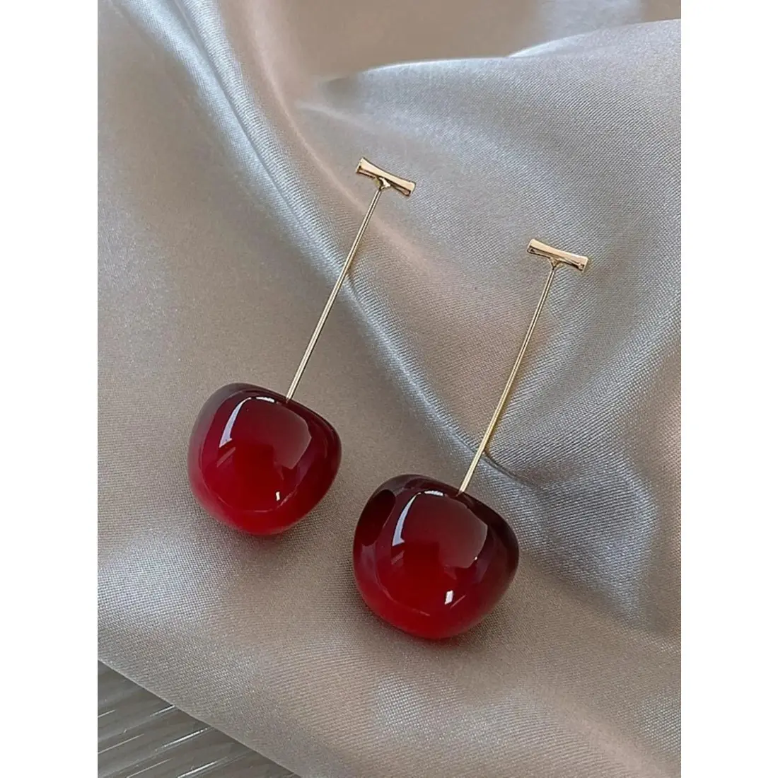 Women's Cherry Design Earrings Fashionable Jewelry for Daily Wear Birthday Gift
