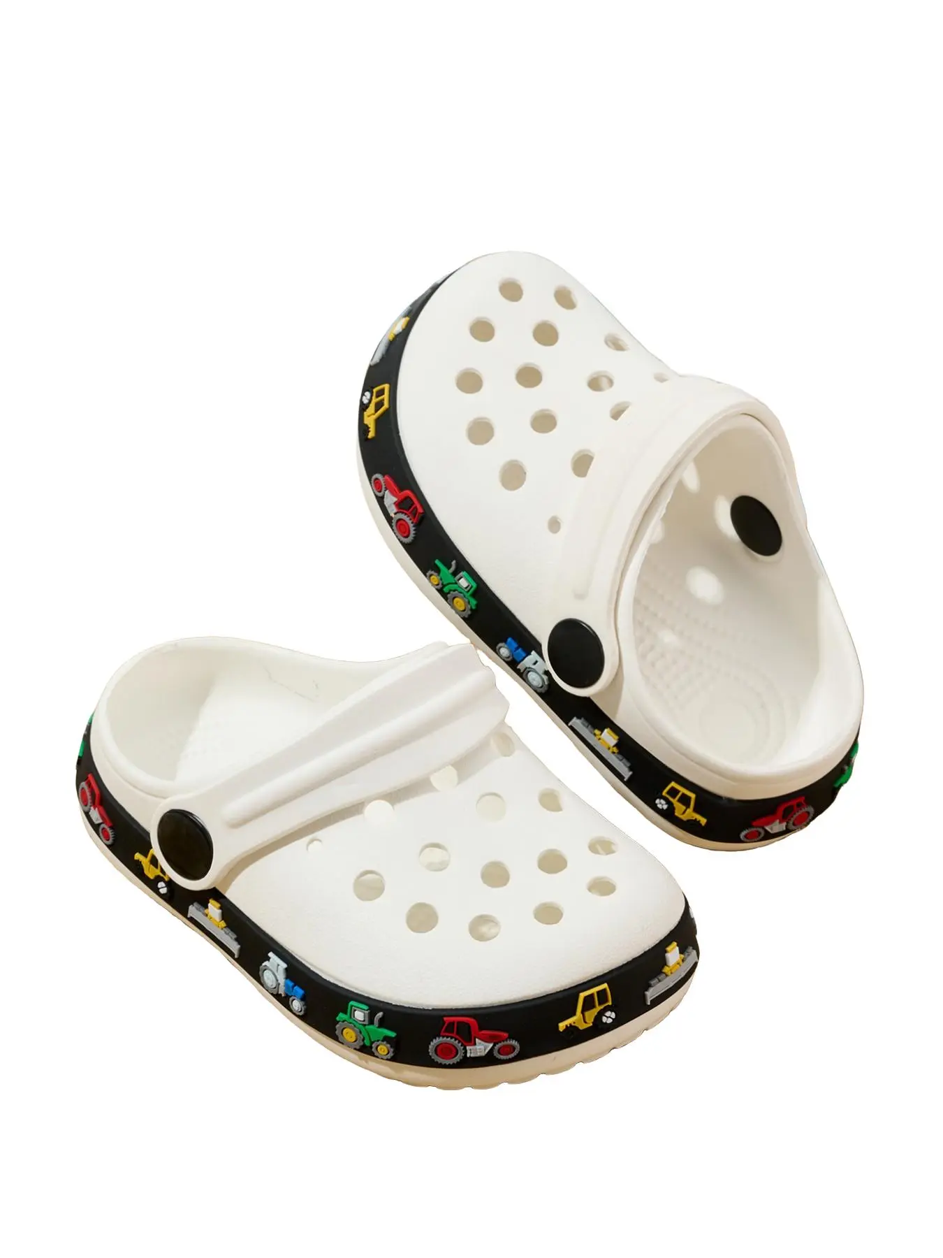 Boys' Summer Comfortable Fashion Casual Cute Cartoon Truck Eva Hole Shoes, Ideal for Home, Outdoor, Walking, Beach, Kid Fun Slippers