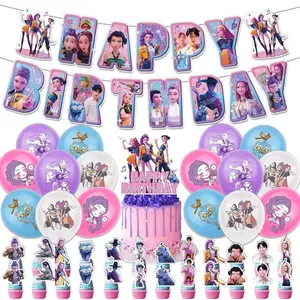 Kpop Devil Hunter Party Decor Set, Birthday Party Supplies, Cake Balloon Decoration, Anime Girl Theme, Complete Tableware Kit, Party Pack