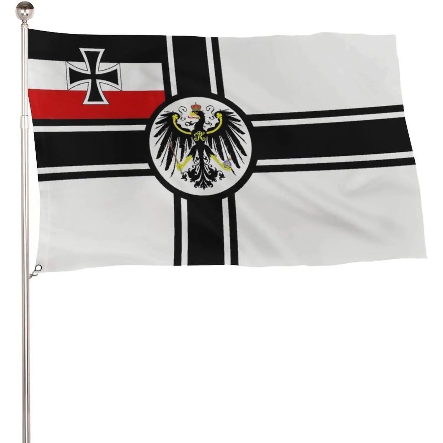 Reich Eagle Germany Flag - Single Flag, 5x3 Ft Default Size, Lightweight 115D Polyester Banner, Festive Party Backdrop with 2 Metal Eyelets for Outdoor Display