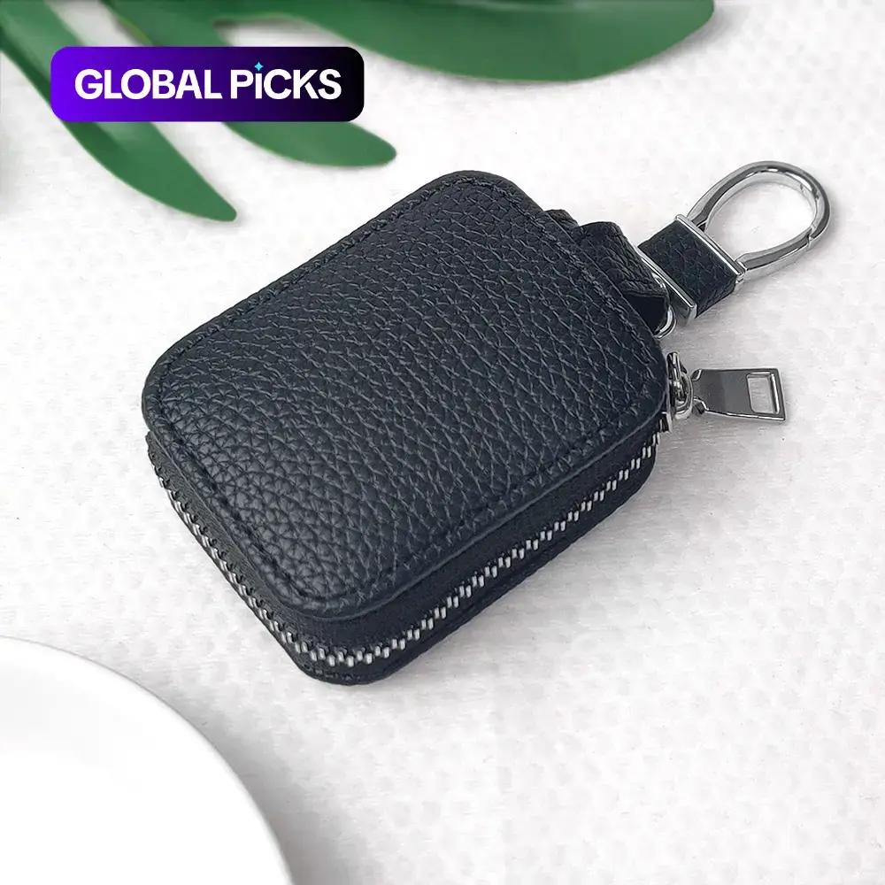 Leather Audio Earphone Case for AirPods Earbuds 1/2/3/4/Pro/Pro 2, Universal Durable Zipper Storage Pouch, Portable Compact Design (2.6 x 2 x 0.9 Inches) #GLOBAL PICKS