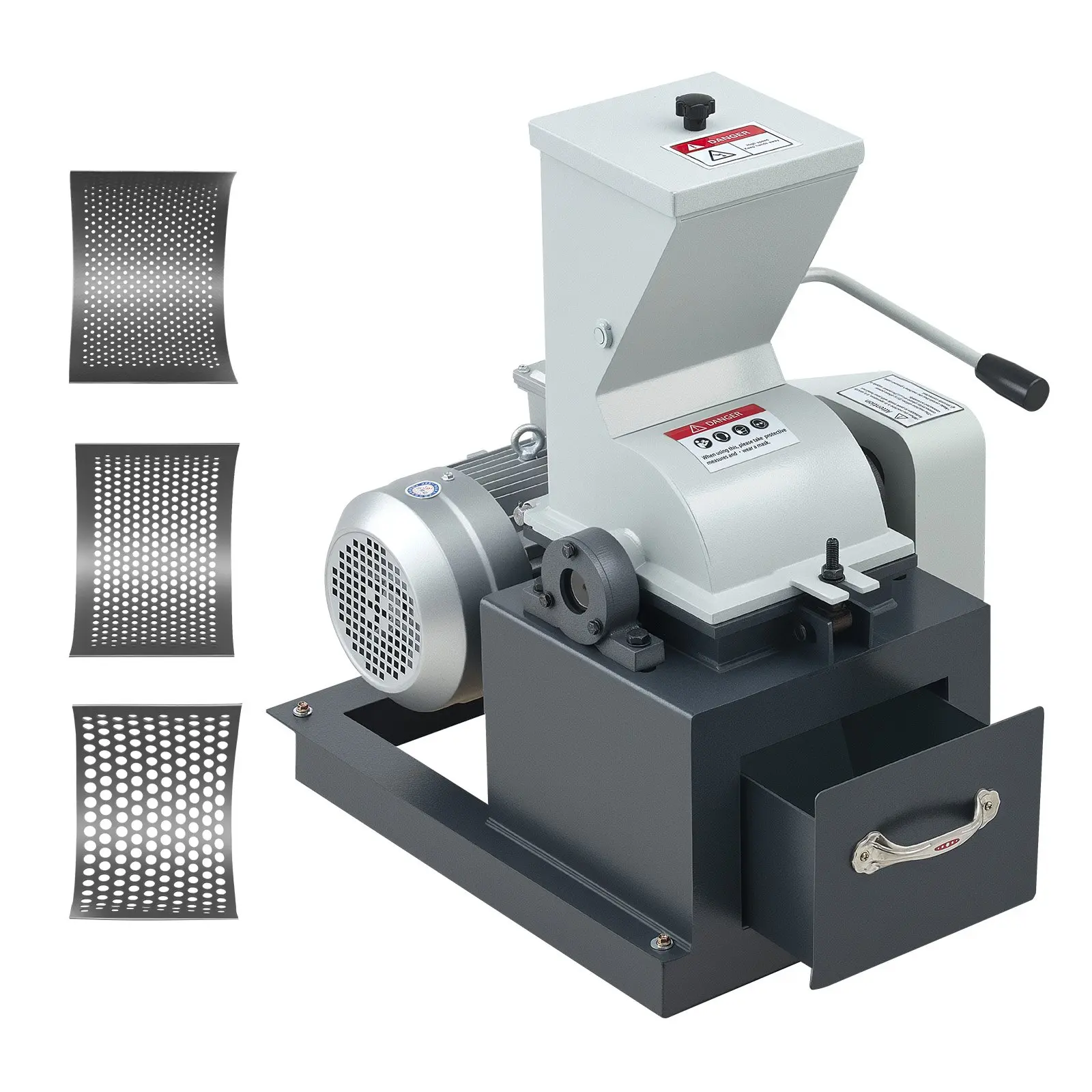 VEVOR Electric Hammer Crusher, 2.5KW 220V Rock Stone Glass Coal Grinder, 100 to 200 kg/h Capacity, 3 Replaceable 0.12/0.24/0.4in Screens, 136.7 lbs, 1740 rpm, 23.23x15.55x28.94in Milling Machine