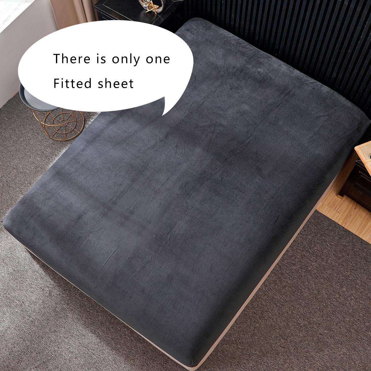 Solid Color Fitted Sheet, 1 Count Soft Comfortable Machine Washable Fitted Sheet, Breathable Bedding Sheet, Breathable Sheets for Home Bedroom Hotel, Silky Bedding Sheets