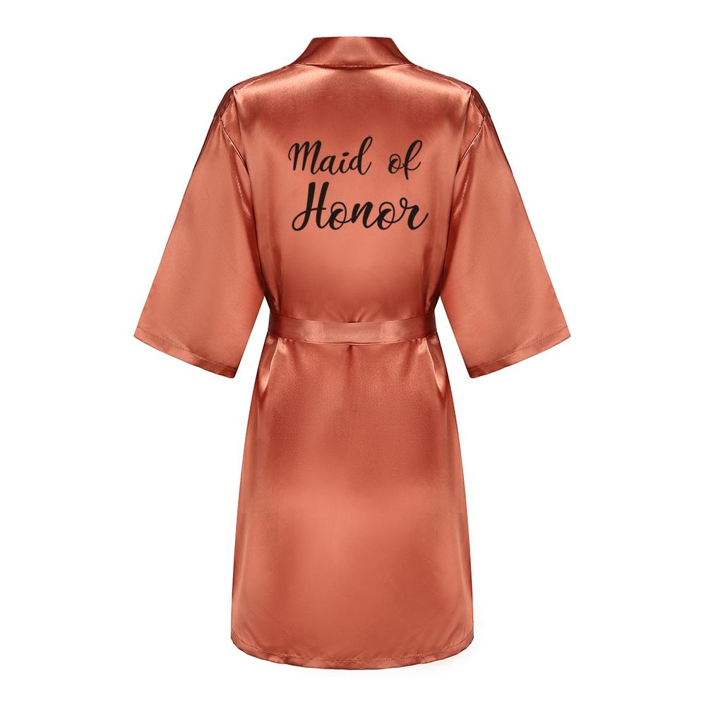 Satin Silk Robes Plus Size Wedding Bathrobe Bride Bridesmaid Mother Maid of Honor Gown Women Clothing Sleepwear Caramel