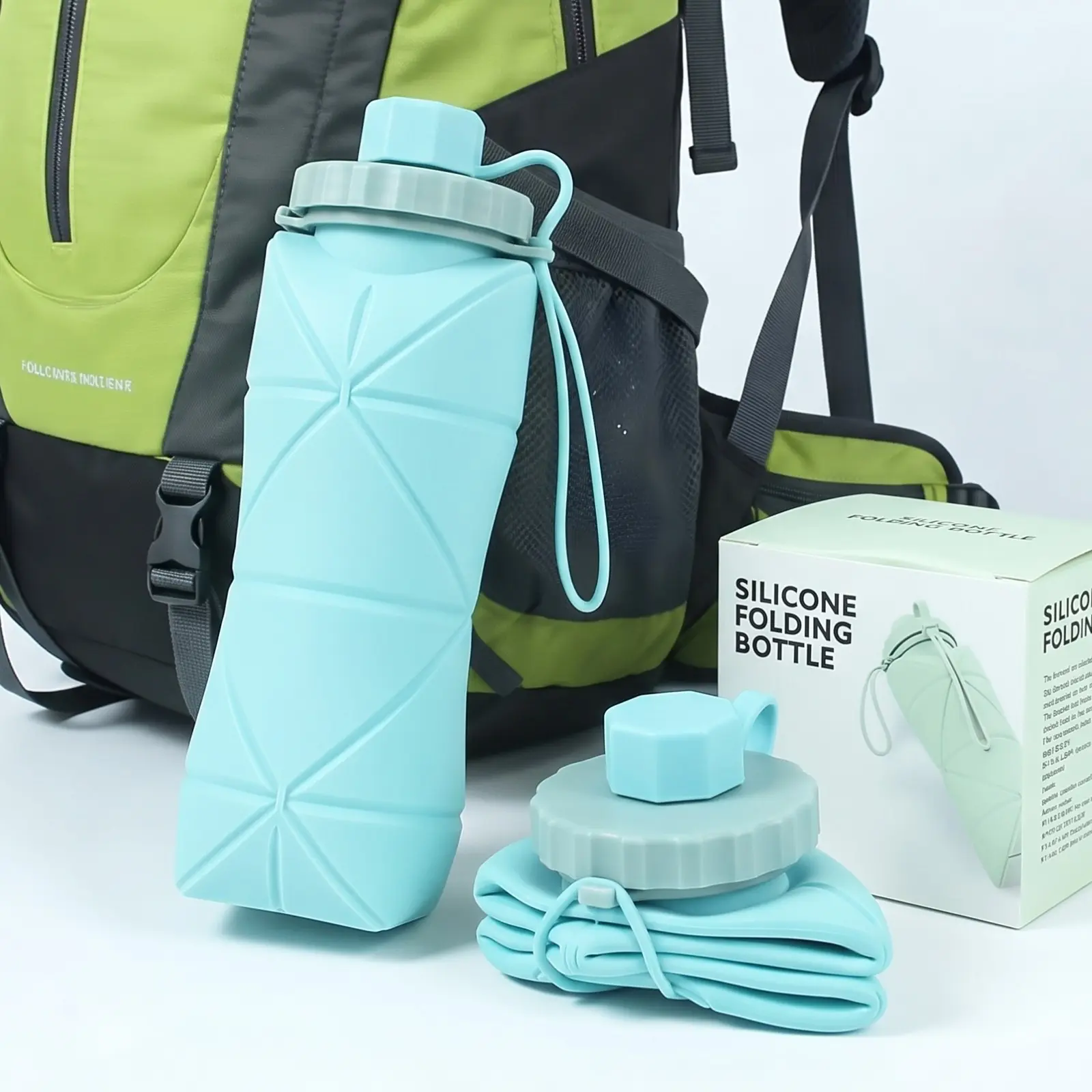 Collapsible Water Bottle, Foldable Reduce Water Bottle, Portable Collapsible Water Bottles for Traveling Outdoor Sports Hiking, Outdoor Drinkware, Silicone Water Bottle