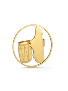 1PC Madagascar Map With Hibiscus Flowers Drum Rings For Women Mother Jewelry Stainless Steel