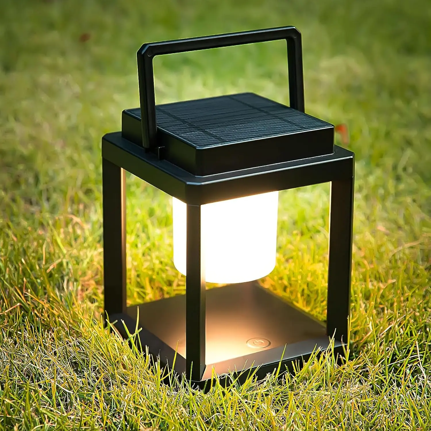 Solar Lantern Outdoor Table Lamp, Cordless Rechargeable Light | Bright, 4800mAh, 50H  Life, Portable LED Light , USB-C & Solar , for Camping, Backyard, Patio Decor, 3 Level