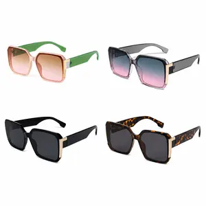 Oversized Trendy Square Gradient Sunglasses - Full Rim, UV400 Protection, Contemporary Fashion Men's Sunglasses for Male & Female, Large Frame for Driving & Outdoors
