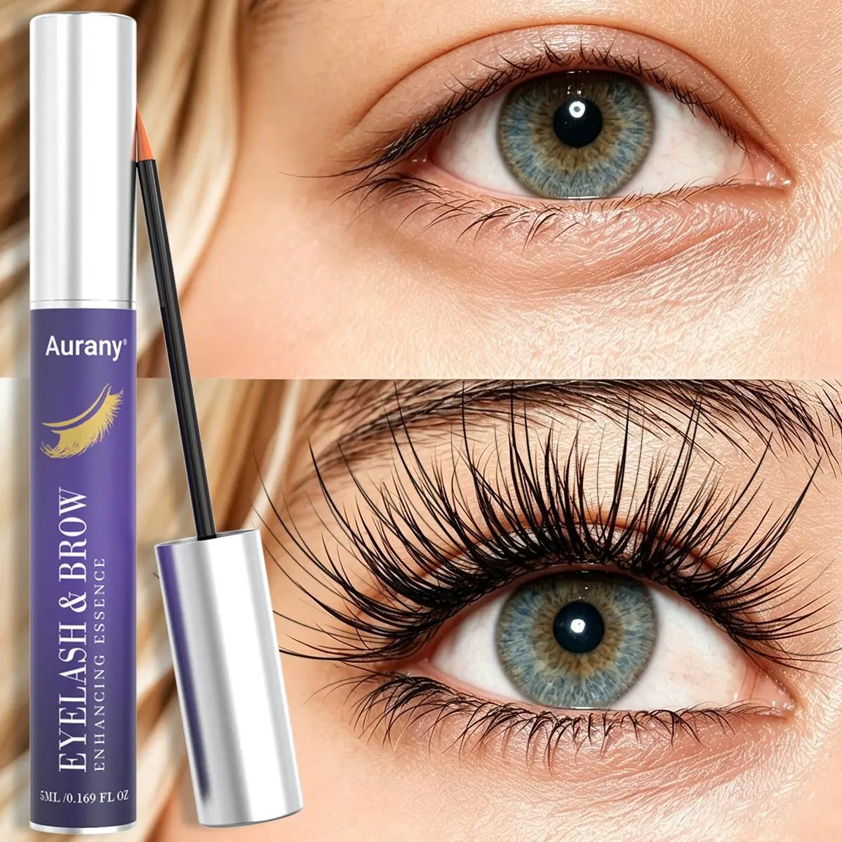 Lash Serum, Lashes Growth Serum, Grande Brow Growth Serum ， Oat Extract, Enhances Lash Density, Extends Lash Length, Creates Naturally Curled Lashes, Thickens Brows, Great For Daily Use On Lashes & Brows