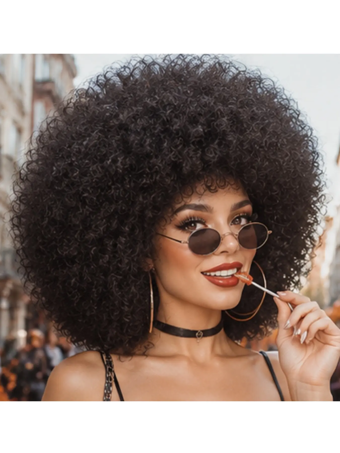 Halloween Afro Wig 10 Inch Curly Synthetic Wig Black White for Clown Joker Skull Skeleton Costume Cosplay Role Play Easy Wear Bold Stylish Look Theme Party Carnival Unisex Men Women Hair Accessory Synthetic Curly Wigs