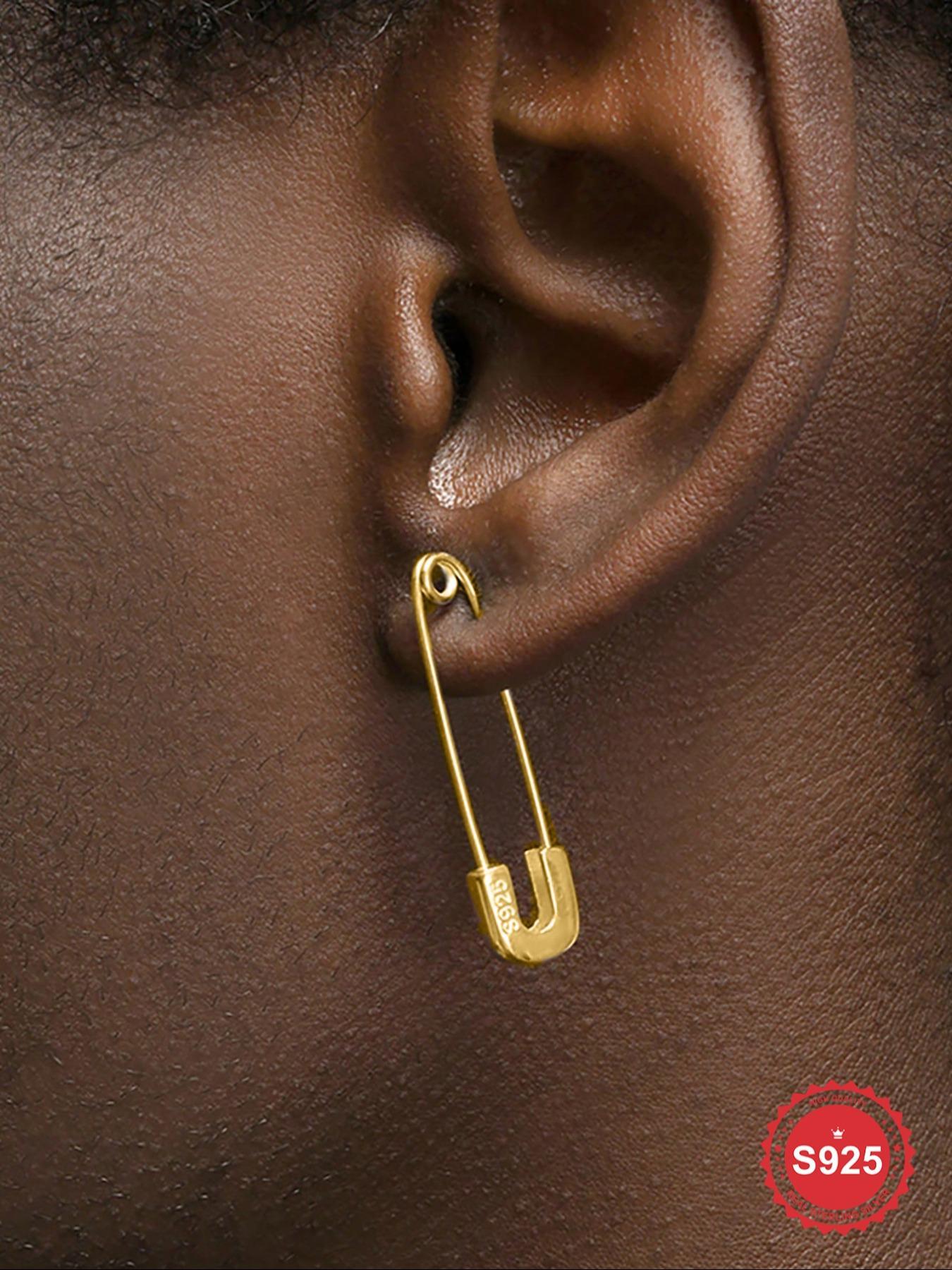 925 Sterling Silver Hip Hop Style Stud Earrings, Fashionable Spike Shapes Design Earrings for Men & Women, Trendy All-match & Exquisite Jewelry for Birthday Gift