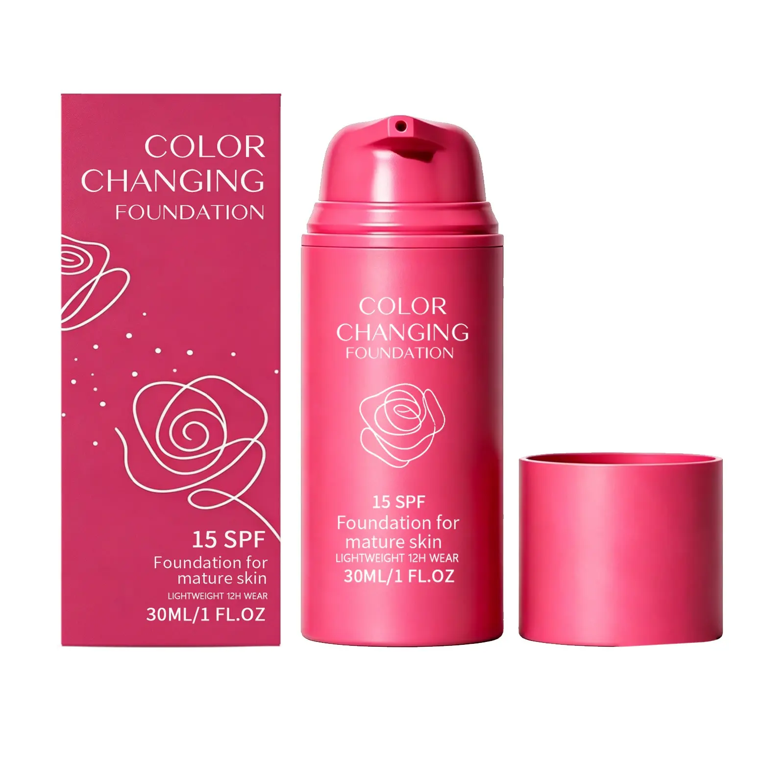 Color Changing Foundation, Korean Color Changing Foundation, Color Changing Foundation Lightweight for All Skin Type, Concealing Fine Lines and Wrinkles, Daily Wear (1 Pack)