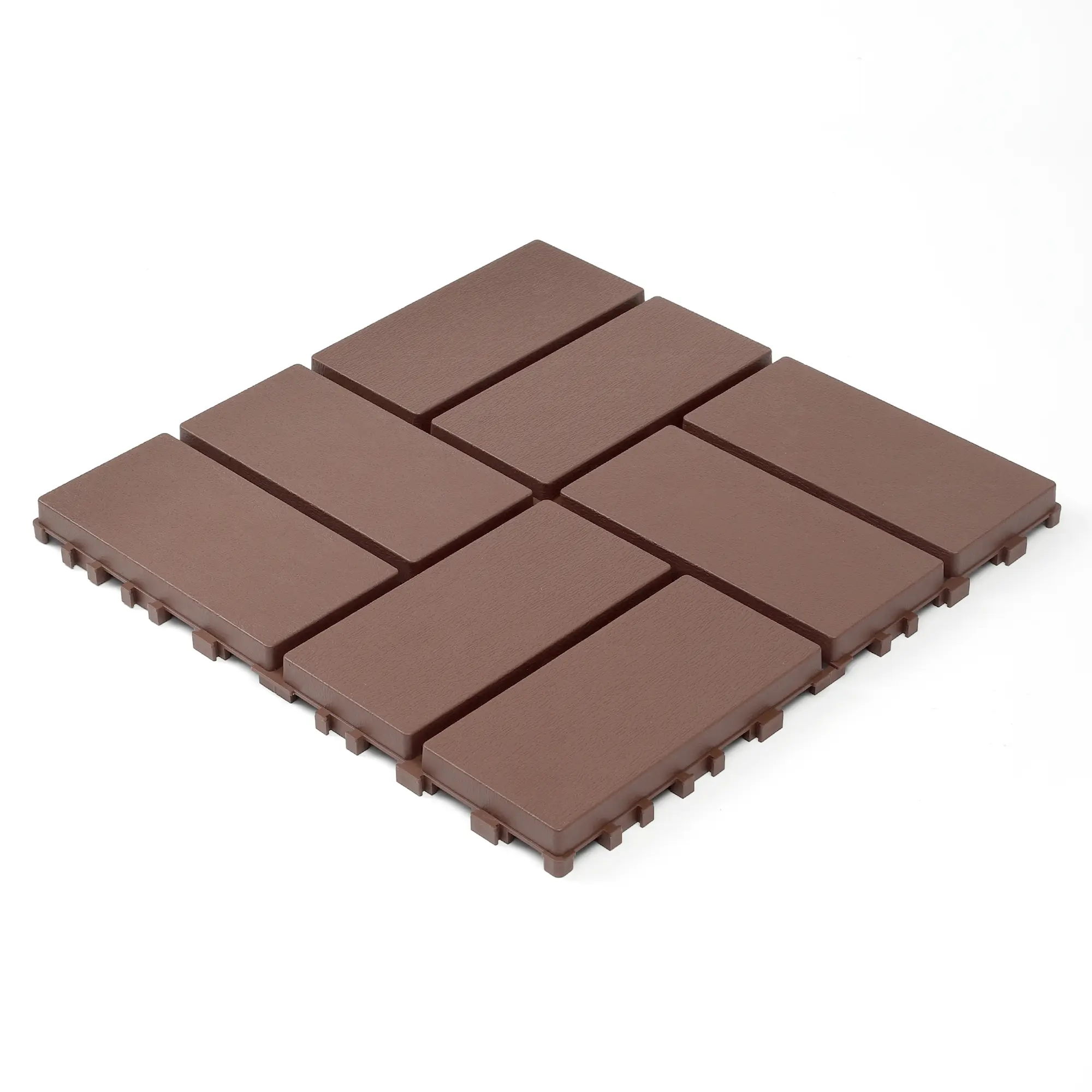 ARCH 12x12 Inch Brown Polypropylene Interlocking Deck Tiles, 44-Pack Waterproof Outdoor Patio Flooring, Snap-Together Plastic Pavers for Garden, Balcony, Poolside, Bathroom, All-Weather Use, DIY Easy Install, Brown Color Options, Polypropylene Materi